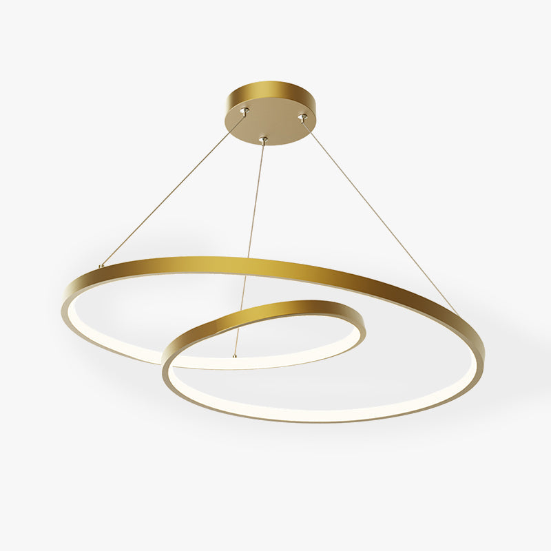 Arisha Suspension Cercle Courbé, Cuivre pur, Noir/Or, Salle à Manger/Chambre à Coucher - Neutralighting