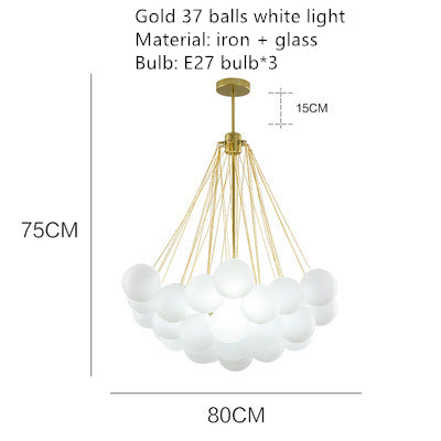 Valentina Lustre Globe Modenre, Fer/Verre, Noir/Blanc, Salon - Neutralighting