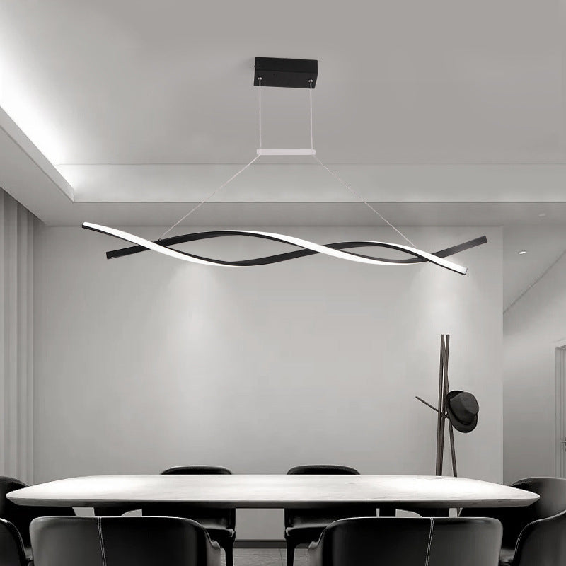 Arisha Suspension Linéaire Simple, Aluminium/Gel de silice, Noir/Gris, Chambre - Neutralighting