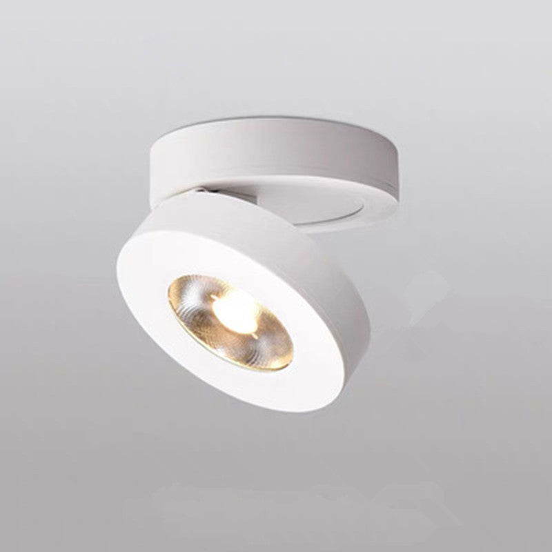 Arisha Plafonnier Rond Simple, Métal, Blanc/Noir, Chambre - Neutralighting