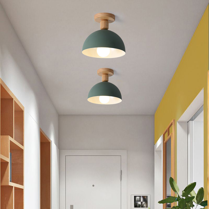 Muto Dôme Moderne LED Plafonnier Blanc/Gris Bois/Métal Salle d'étude - Neutralighting