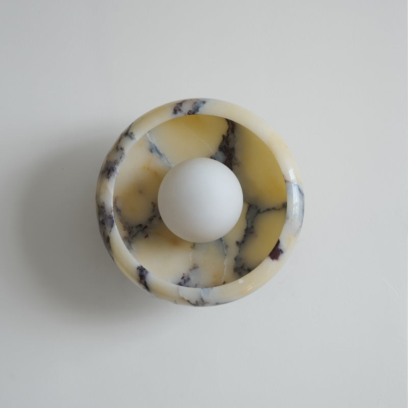 Piedra Modern Minimalist Marble Glass Wall Lamp - Lamp Copper