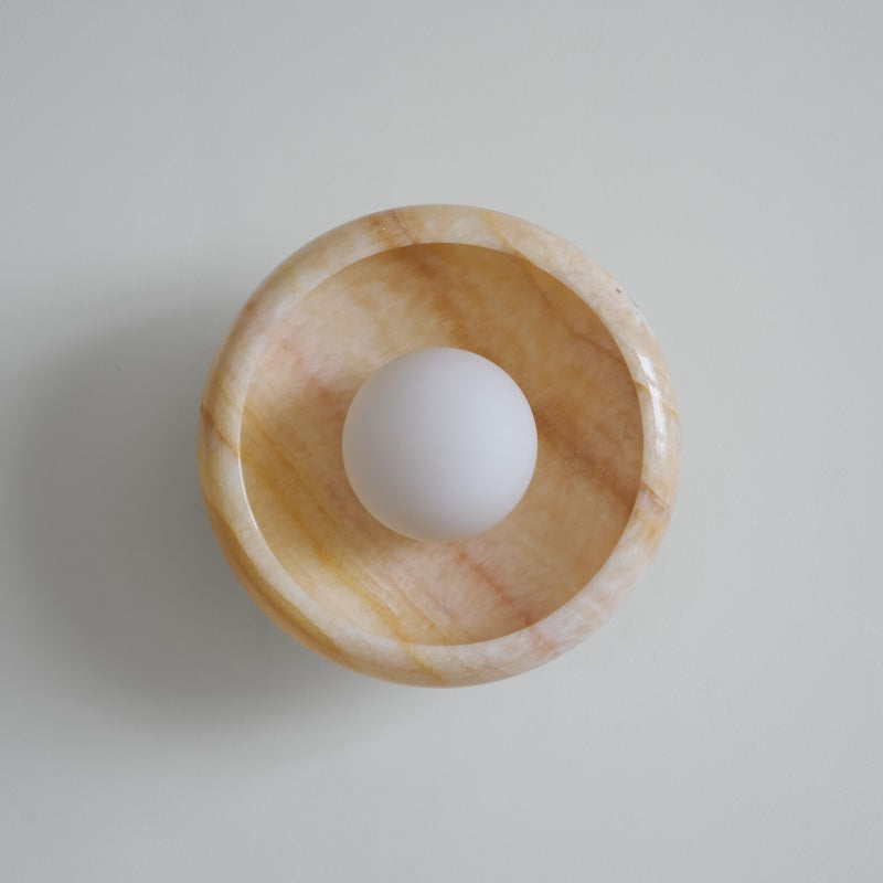 Piedra Modern Minimalist Marble Glass Wall Lamp - Lamp Copper