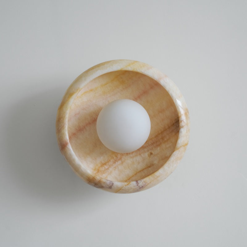 Piedra Modern Minimalist Marble Glass Wall Lamp - Lamp Copper