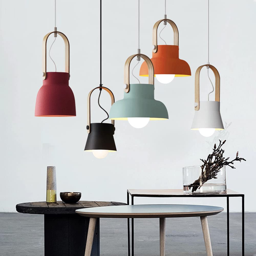 Valentina Vintage Suspension Noir/Orange Métal/Bois Chambre à coucher - Neutralighting