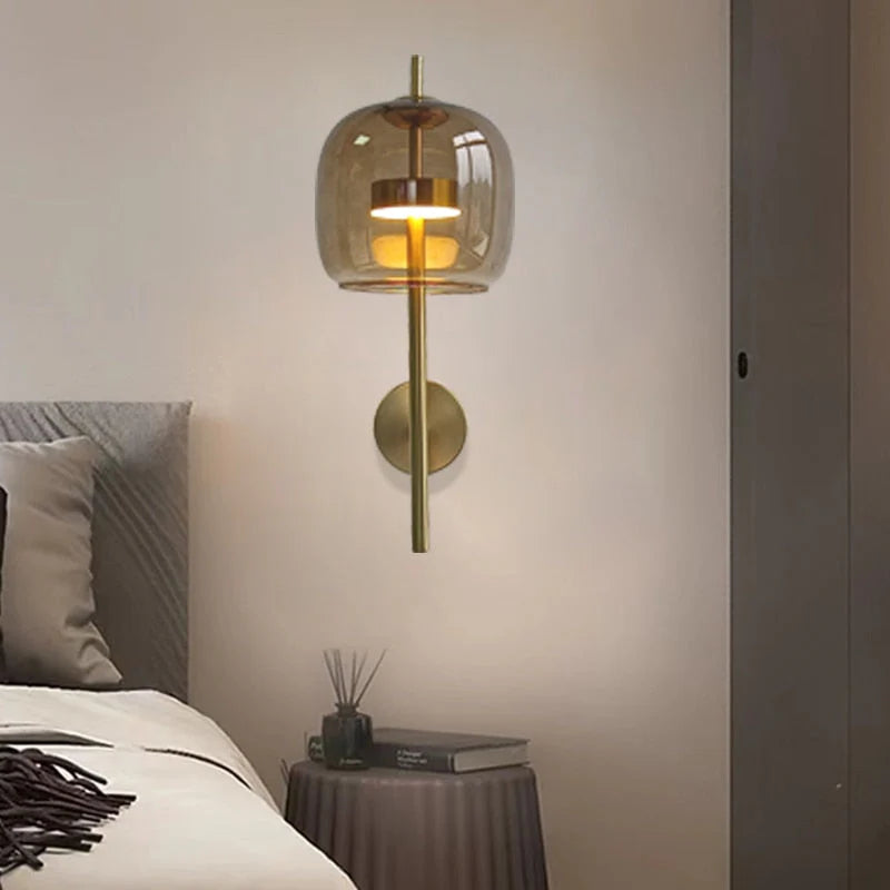 Arisha Moderne Intérieur Applique Murale Métal Verre Chambre à Coucher