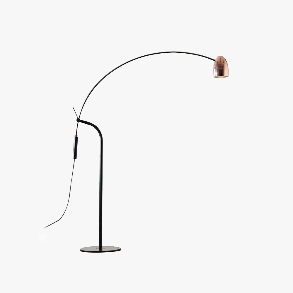 Arisha Design Simple Lampadaire Arc Minimaliste Métal Or Rose Salon