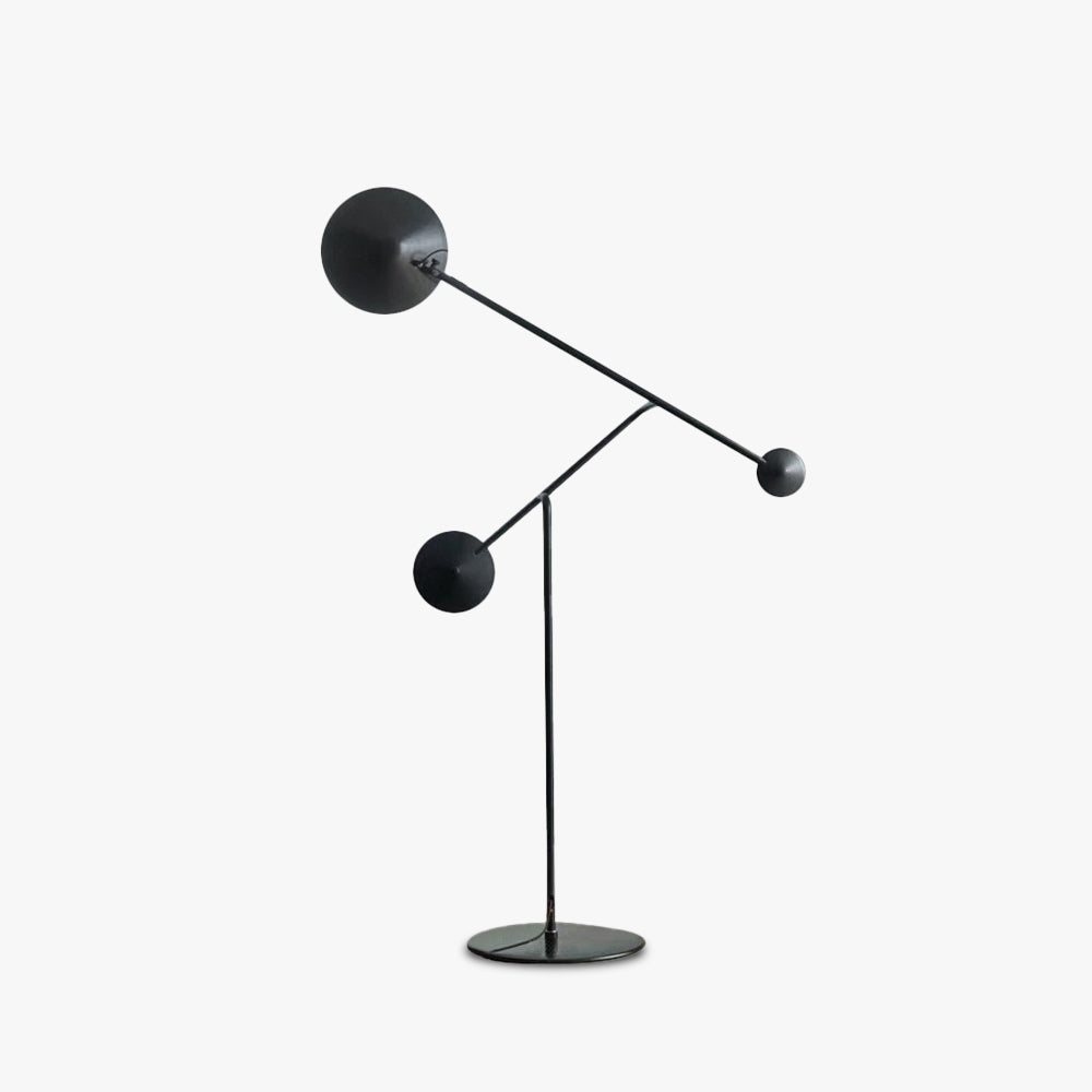 Arisha Design Simple Lampadaire Rond Moderne Métal Noir Salon/Chambre à Coucher