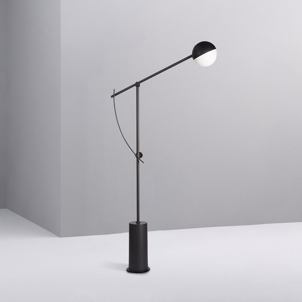 Mira Linéaire Design Lampadaire Globe Moderne Métal Noir Salon