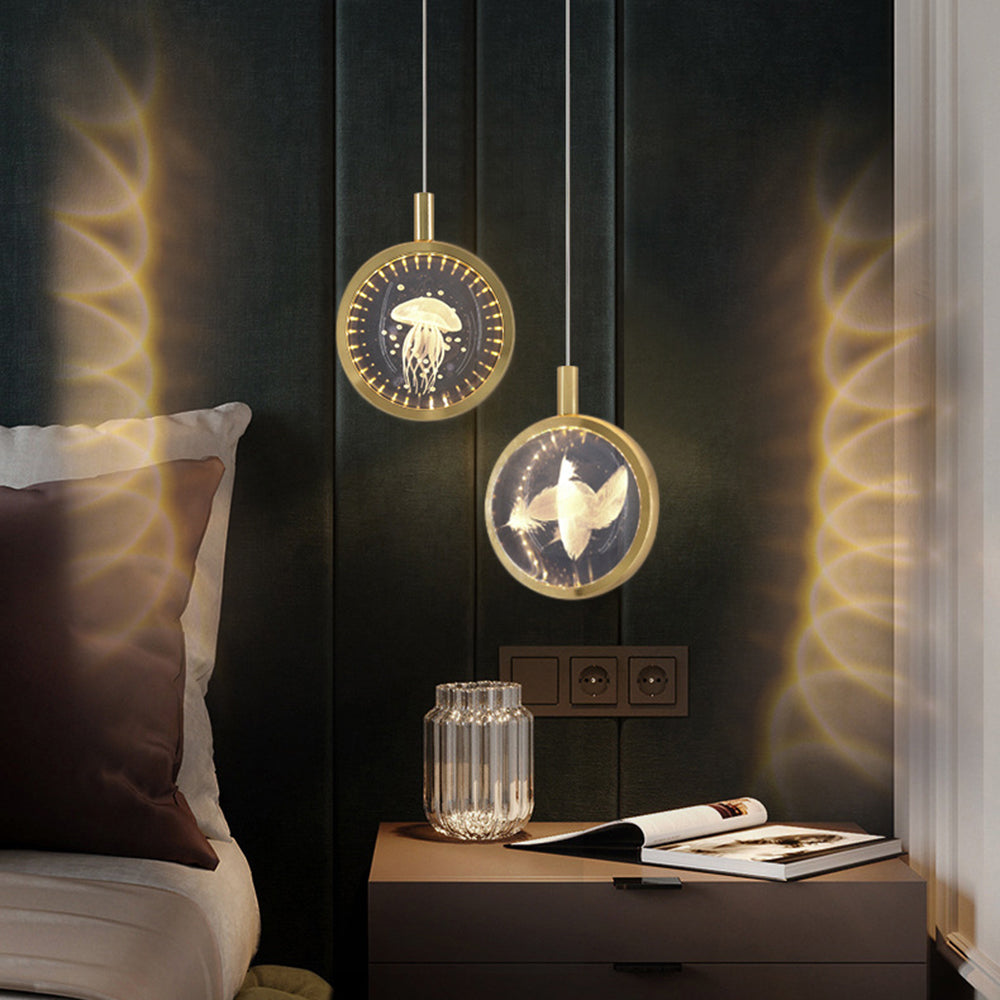 Arisha Luminaires Suspensions Ronde Moderne LED Métal/Cristal Doré Salon - Neutralighting