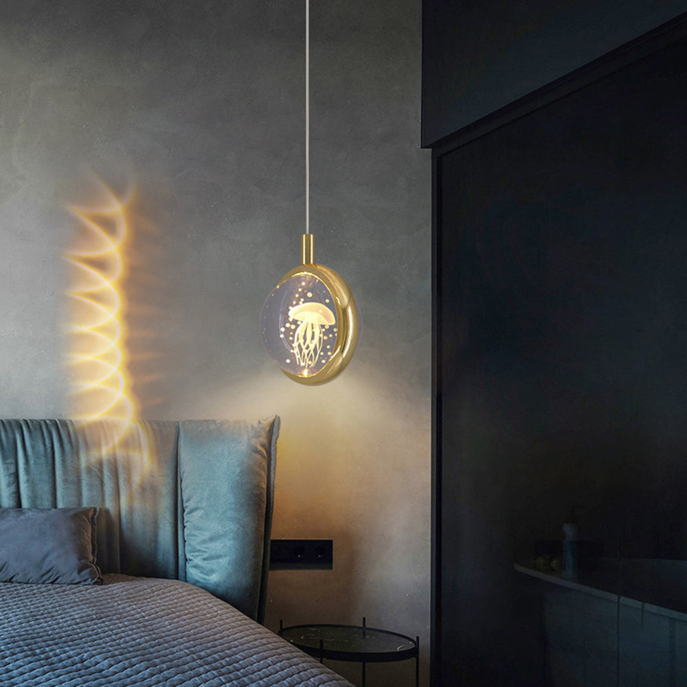 Arisha Luminaires Suspensions Ronde Moderne LED Métal/Cristal Doré Salon - Neutralighting