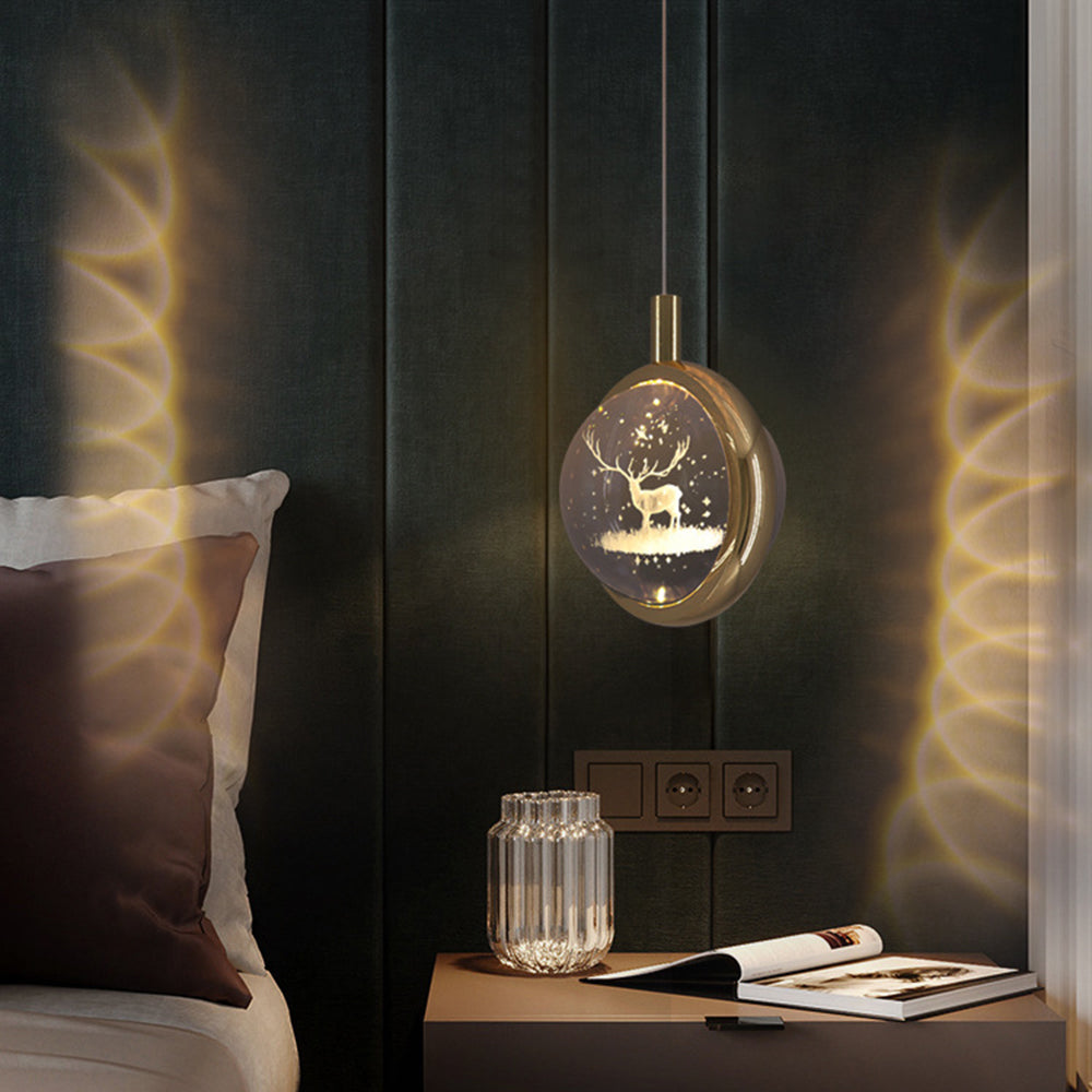 Arisha Luminaires Suspensions Ronde Moderne LED Métal/Cristal Doré Salon - Neutralighting