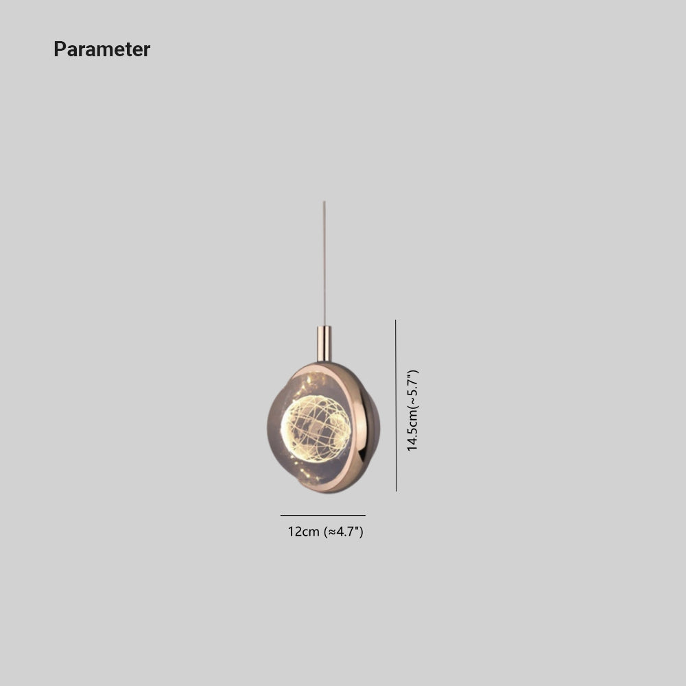 Arisha Luminaires Suspensions Ronde Moderne LED Métal/Cristal Doré Salon - Neutralighting