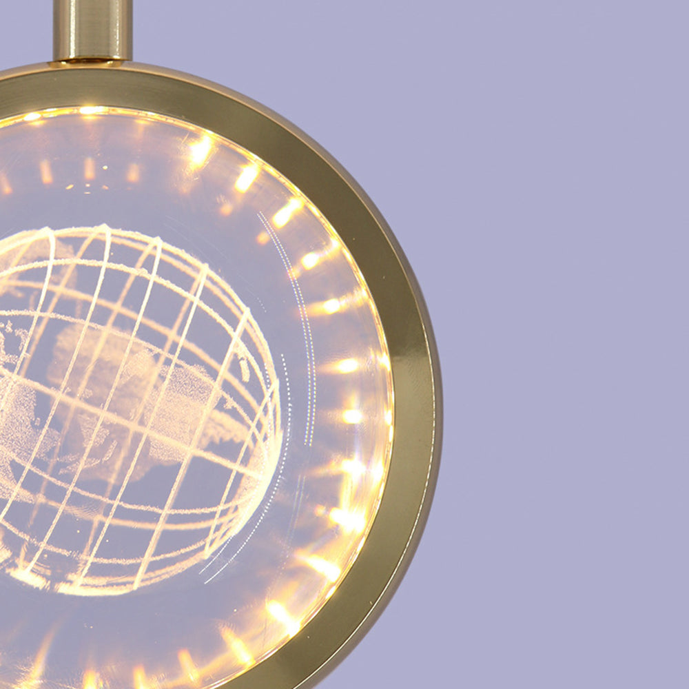 Arisha Luminaires Suspensions Ronde Moderne LED Métal/Cristal Doré Salon - Neutralighting