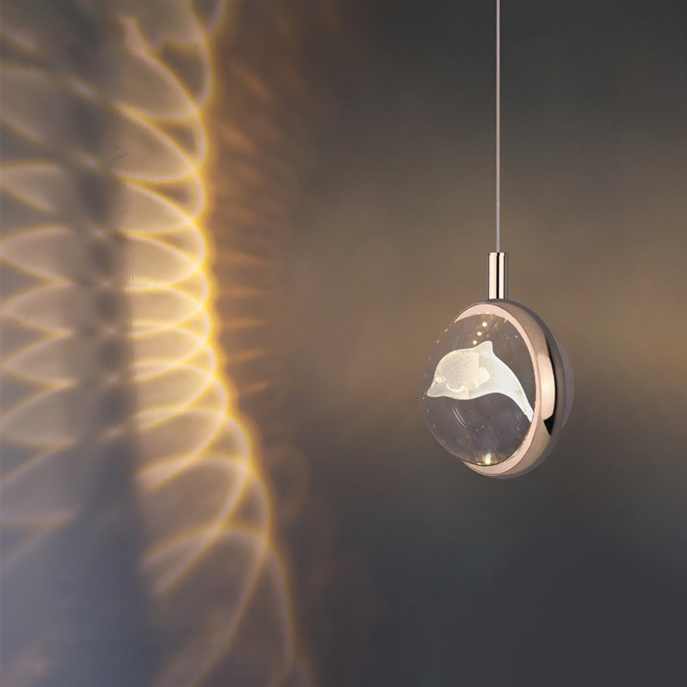 Arisha Luminaires Suspensions Ronde Moderne LED Métal/Cristal Doré Salon - Neutralighting