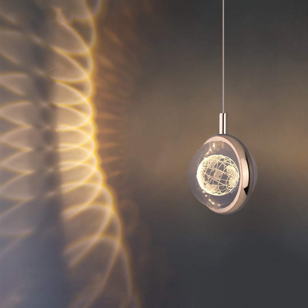 Arisha Luminaires Suspensions Ronde Moderne LED Métal/Cristal Doré Salon - Neutralighting