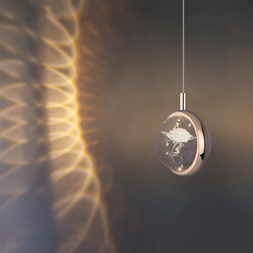 Arisha Luminaires Suspensions Ronde Moderne LED Métal/Cristal Doré Salon - Neutralighting