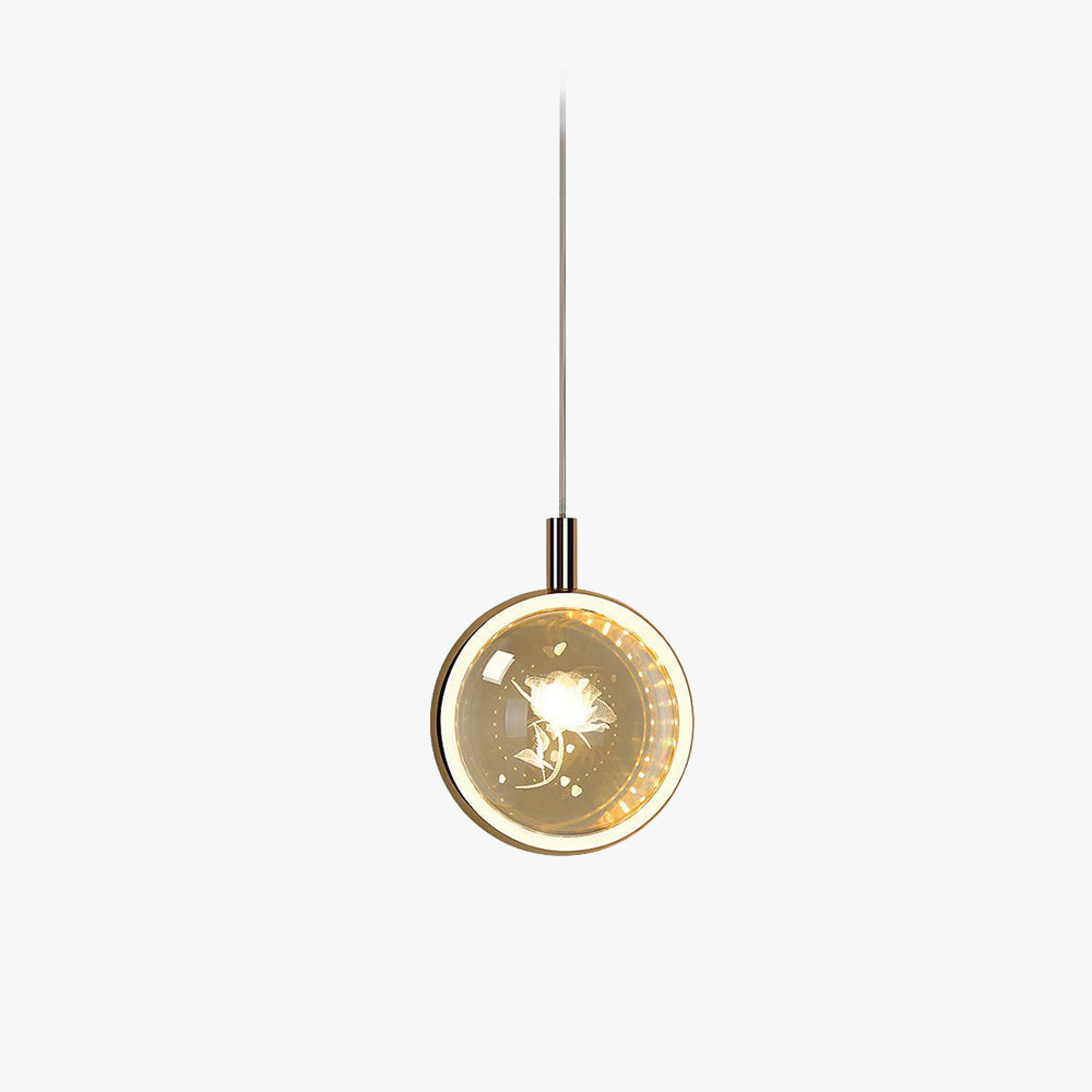Arisha Luminaires Suspensions Ronde Moderne LED Métal/Cristal Doré Salon - Neutralighting