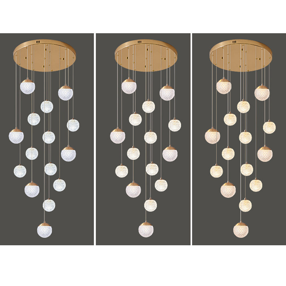 Arisha Luminaires Suspensions Multi/Bulle Moderne Métal/Acrylique Doré Chambre à Coucher - Neutralighting