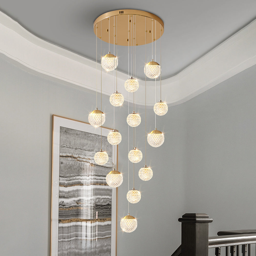 Arisha Luminaires Suspensions Multi/Bulle Moderne Métal/Acrylique Doré Chambre à Coucher - Neutralighting