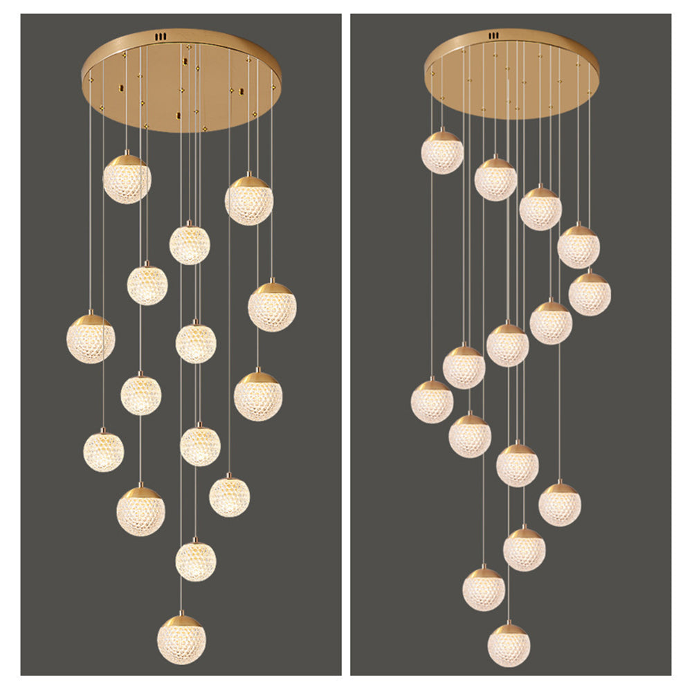 Arisha Luminaires Suspensions Multi/Bulle Moderne Métal/Acrylique Doré Chambre à Coucher - Neutralighting