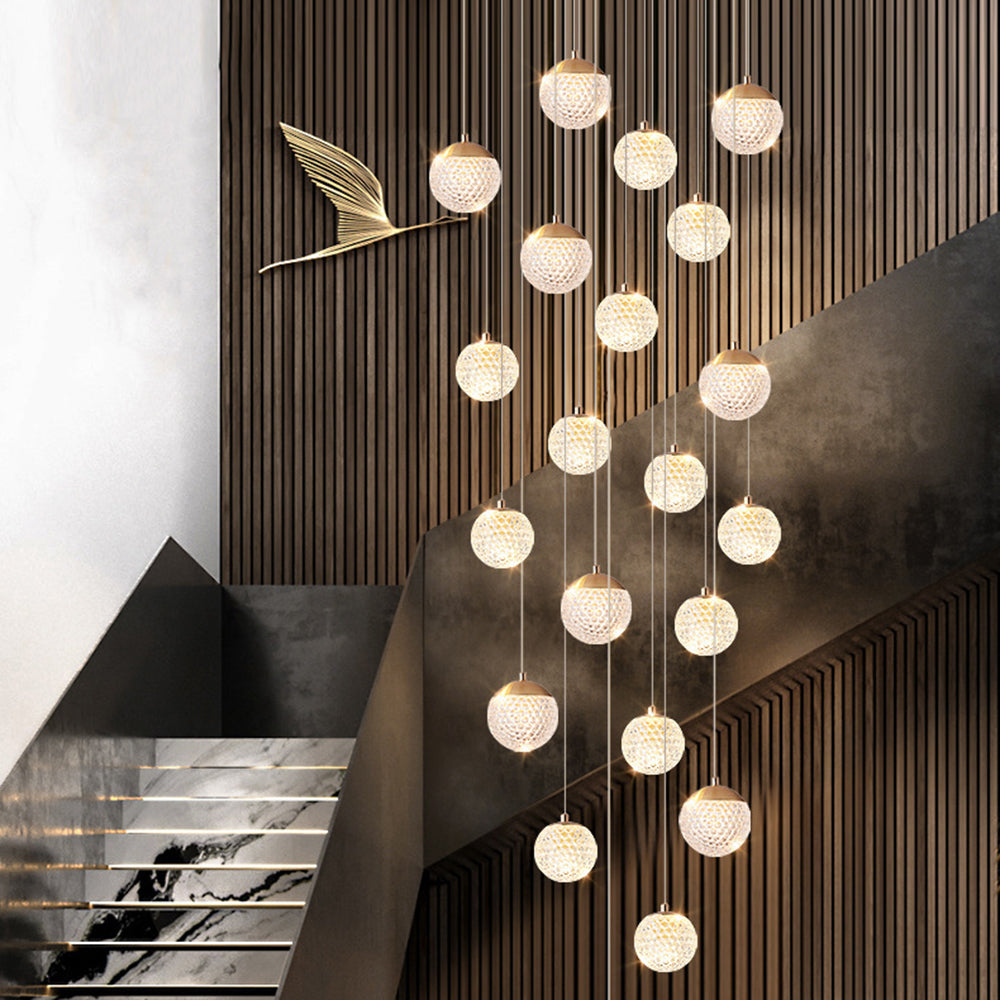 Arisha Luminaires Suspensions Multi/Bulle Moderne Métal/Acrylique Doré Chambre à Coucher - Neutralighting