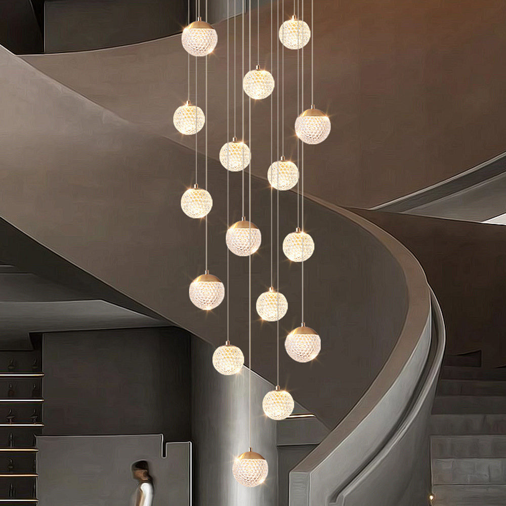Arisha Luminaires Suspensions Multi/Bulle Moderne Métal/Acrylique Doré Chambre à Coucher - Neutralighting