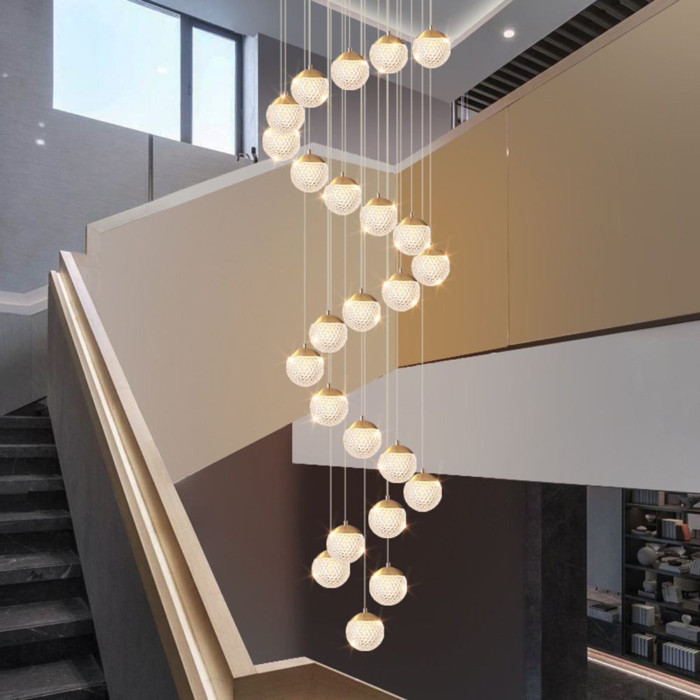Arisha Luminaires Suspensions Multi/Bulle Moderne Métal/Acrylique Doré Chambre à Coucher - Neutralighting