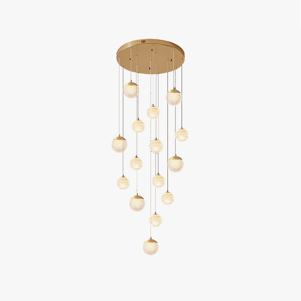 Arisha Luminaires Suspensions Multi/Bulle Moderne Métal/Acrylique Doré Chambre à Coucher - Neutralighting
