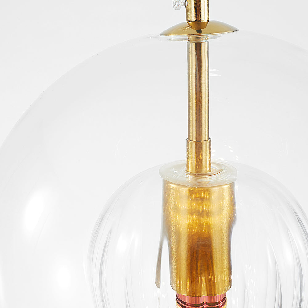 June Suspension Bulle Nordique Verre Transparent/Doré Salon/Chambre - Neutralighting