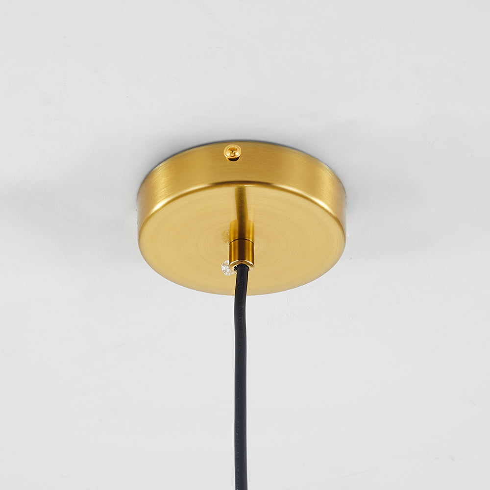 June Suspension Bulle Nordique Verre Transparent/Doré Salon/Chambre - Neutralighting