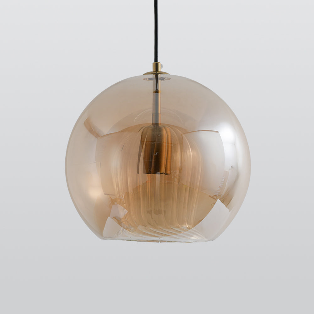 June Suspension Bulle Nordique Verre Transparent/Doré Salon/Chambre - Neutralighting