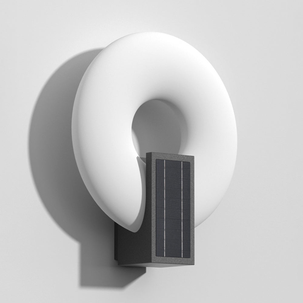 Arisha Applique Murale d'anneau Solaire, Métal/Acrylique, Blanc, Extérieur
