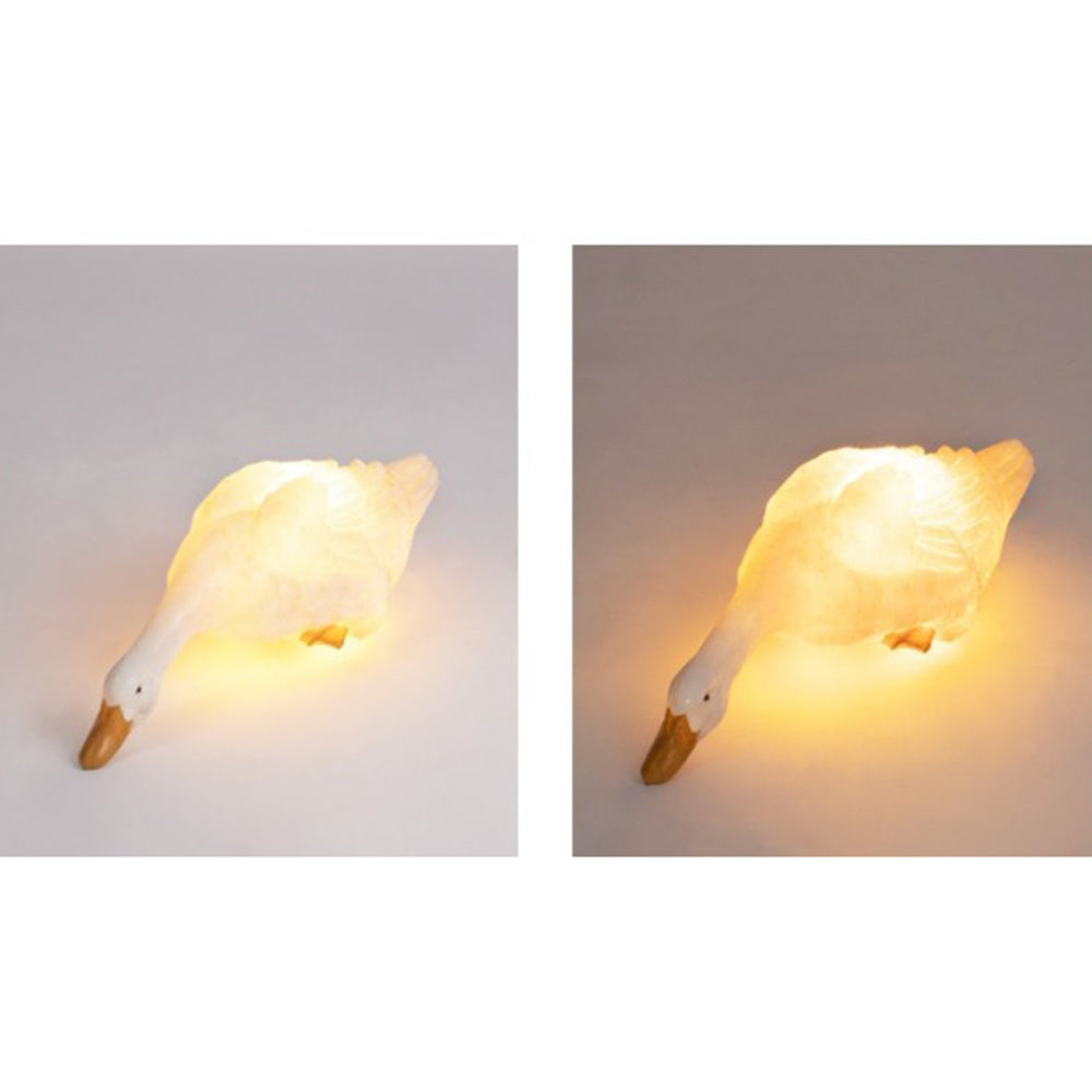 Aria Lampadaire Oie Arc Deco, Résine, Blanc, Jardin