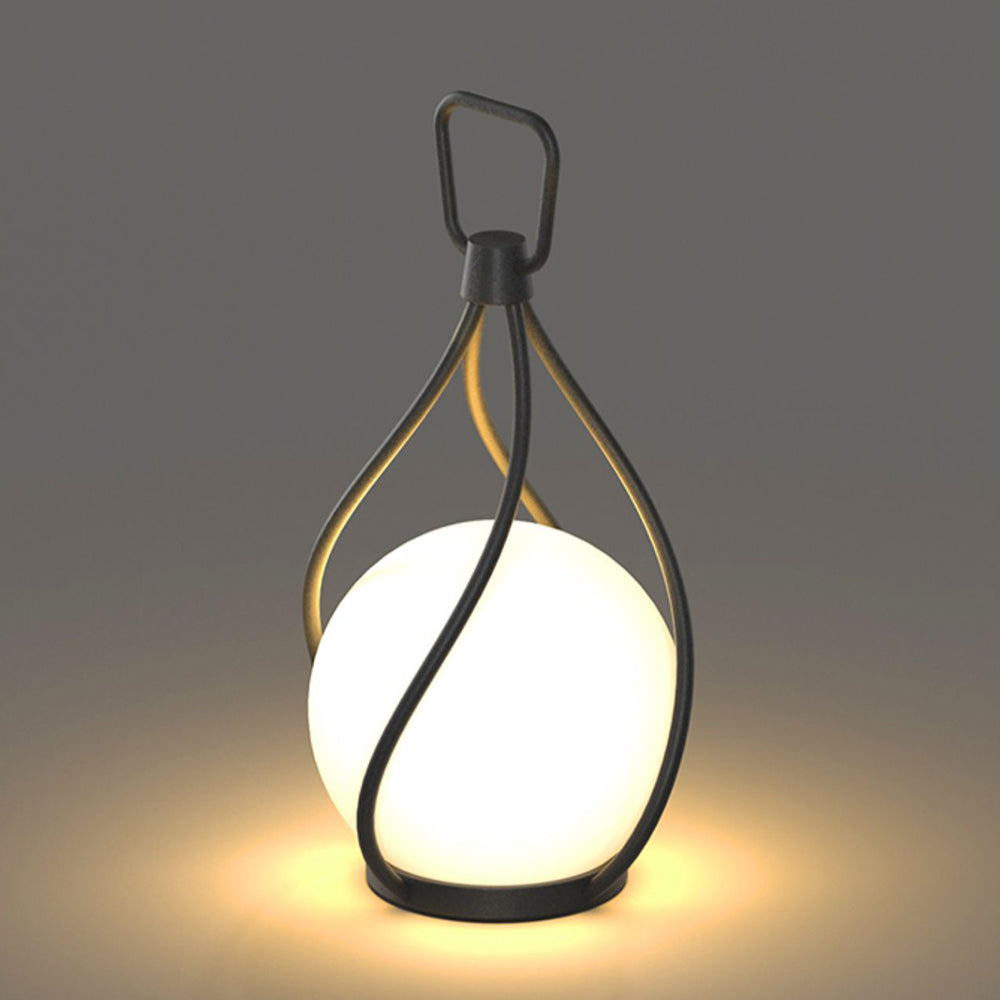 Valentina Suspension Extérieure Globe Moderne, Métal/Acrylique, Blanc/Noir, Jardin - Neutralighting