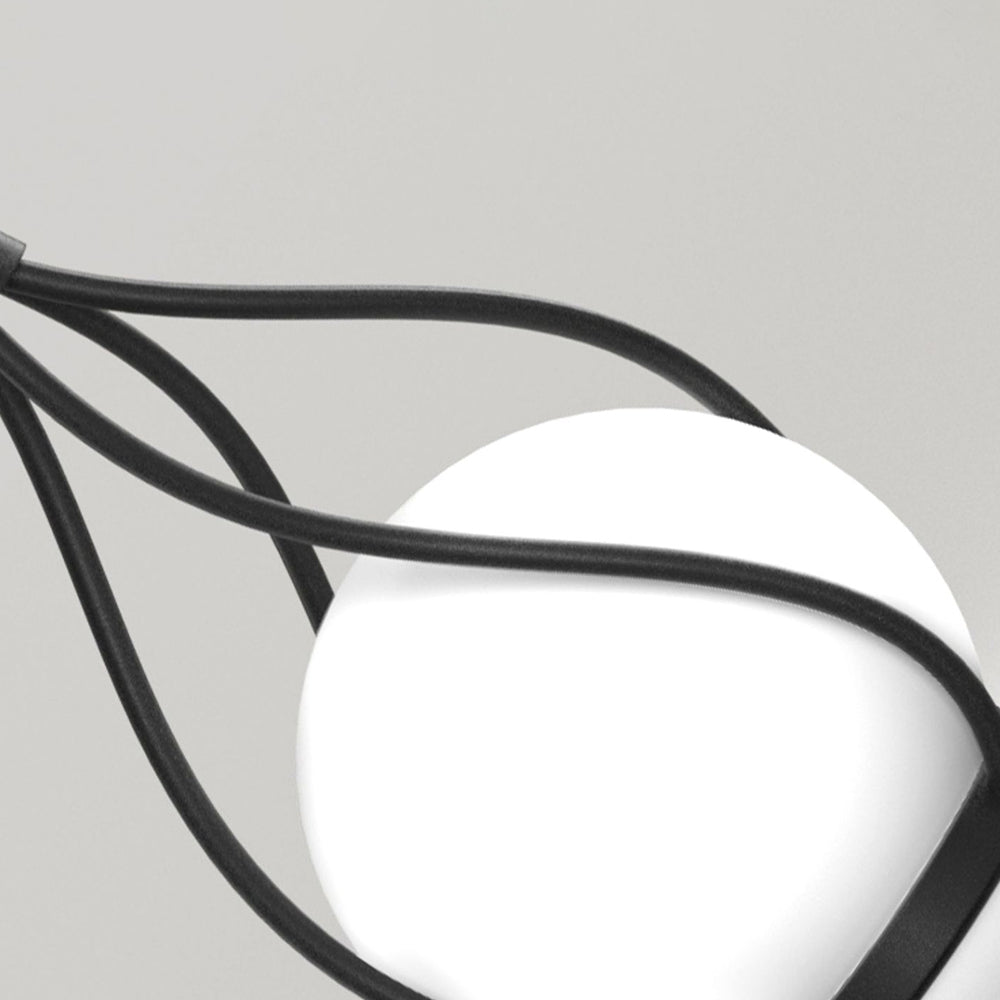 Valentina Suspension Extérieure Globe Moderne, Métal/Acrylique, Blanc/Noir, Jardin - Neutralighting