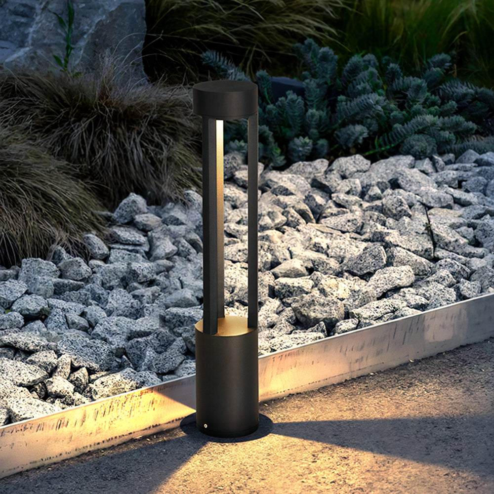 Ray Borne Extérieure Cylindre Minimalisme, Métal, Noir, Cour - Neutralighting