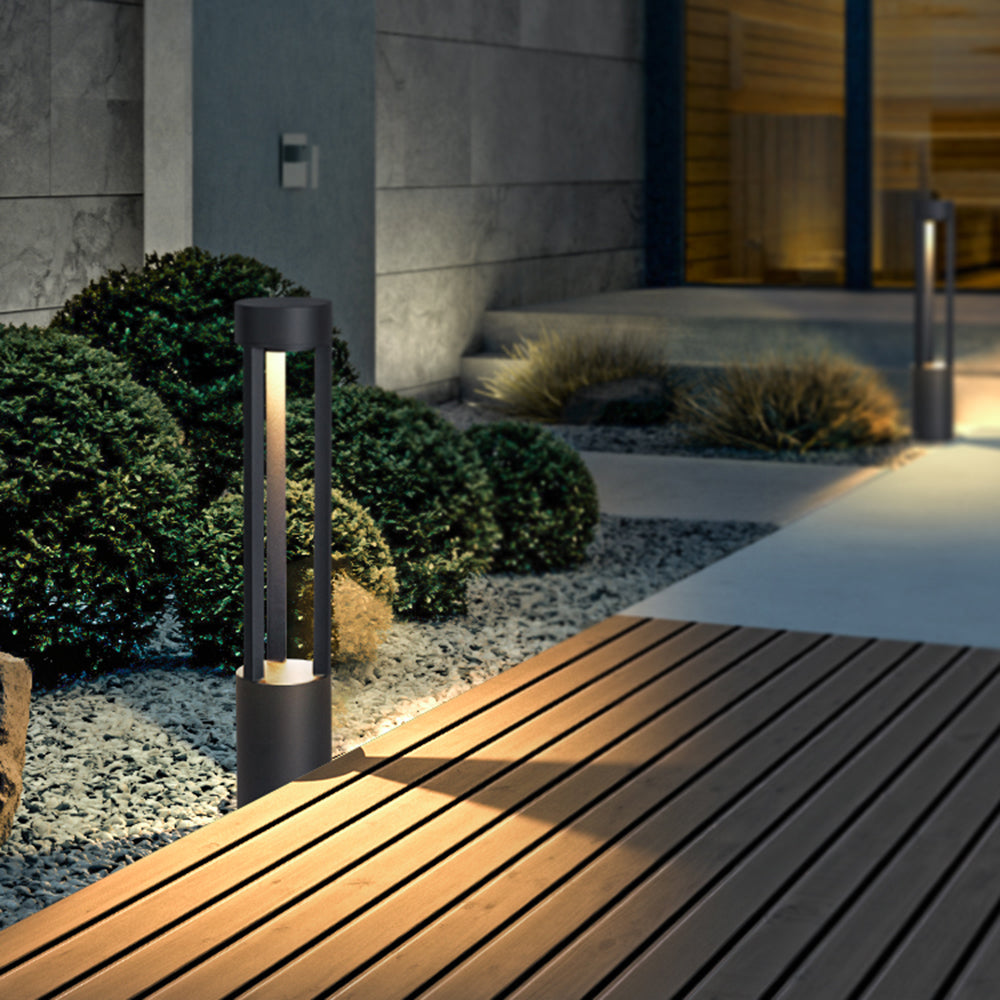 Ray Borne Extérieure Cylindre Minimalisme, Métal, Noir, Cour - Neutralighting