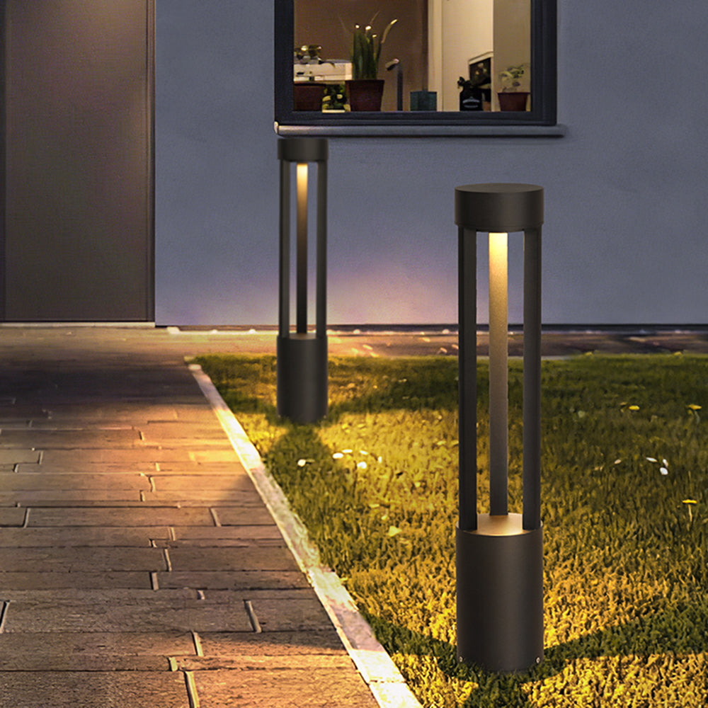 Ray Borne Extérieure Cylindre Minimalisme, Métal, Noir, Cour - Neutralighting