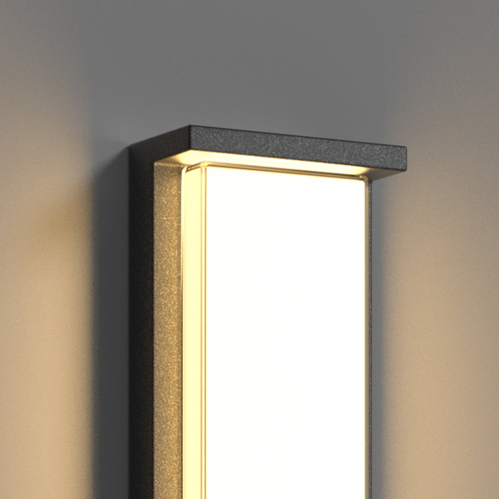 Ray Applique Murale Rectangulaire Nordique, Câble/Solaire, Métal, Noir, Éxtérieur - Neutralighting