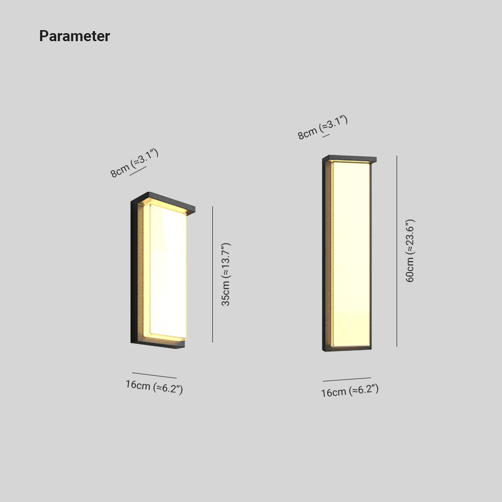 Ray Applique Murale Rectangulaire Nordique, Câble/Solaire, Métal, Noir, Éxtérieur - Neutralighting