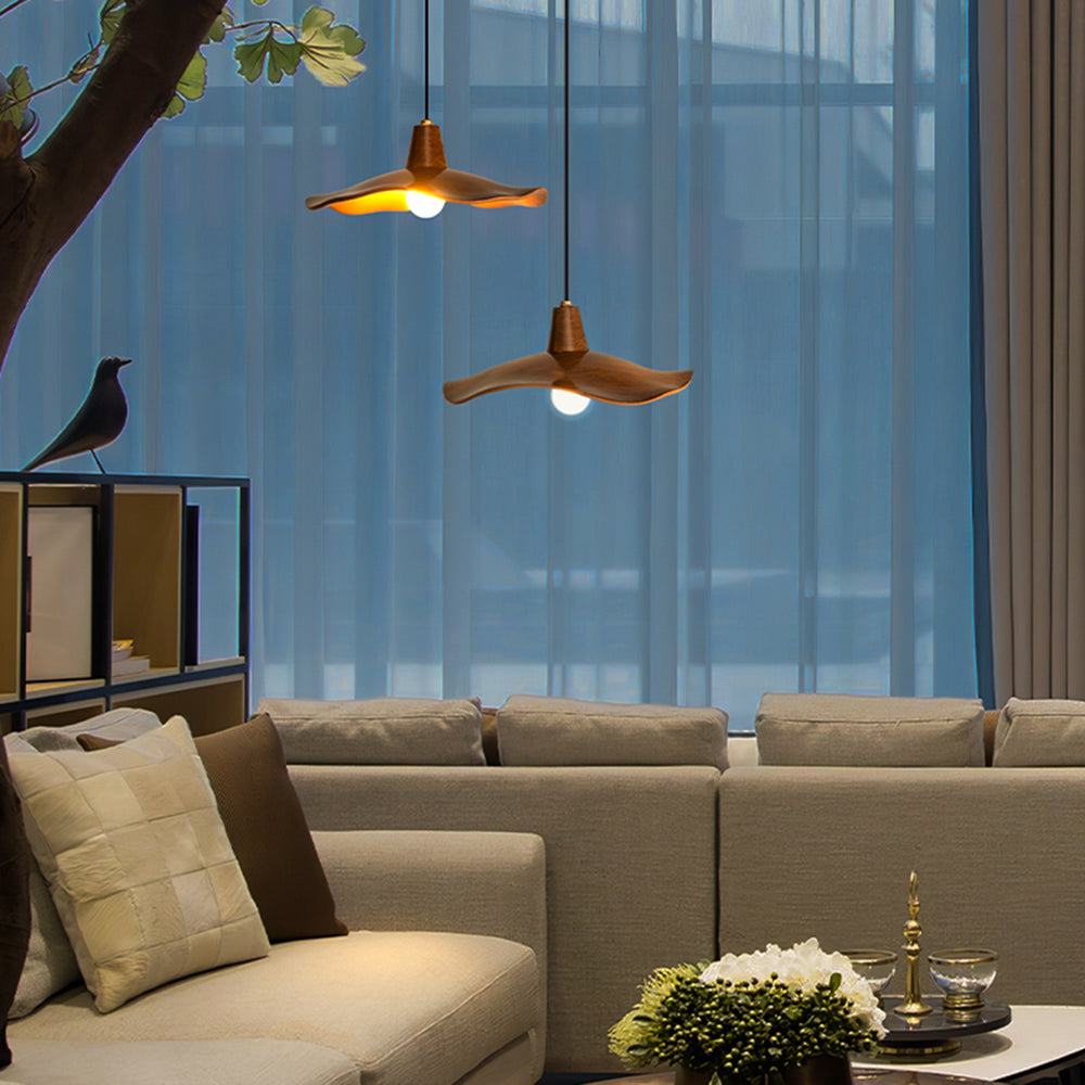 Arisha Suspension Vague Minimaliste, Resine, Marron, Salon - Neutralighting