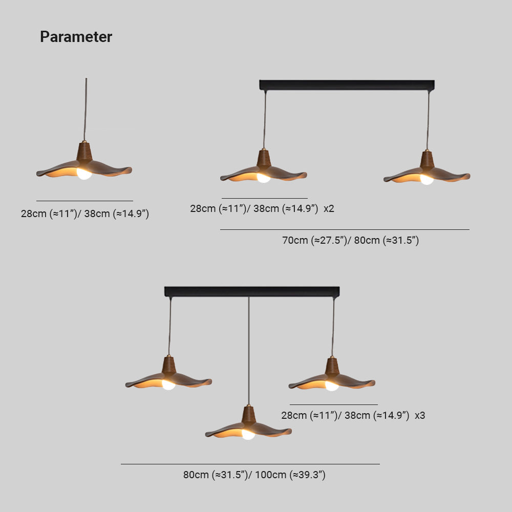 Arisha Suspension Vague Minimaliste, Resine, Marron, Salon - Neutralighting