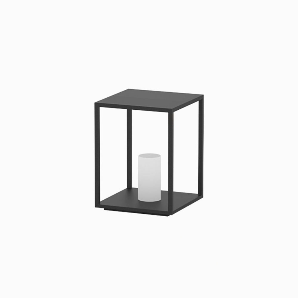 Ray Borne Extérieure Rectangulaire Minimalisme, Métal, Noir, Jardin