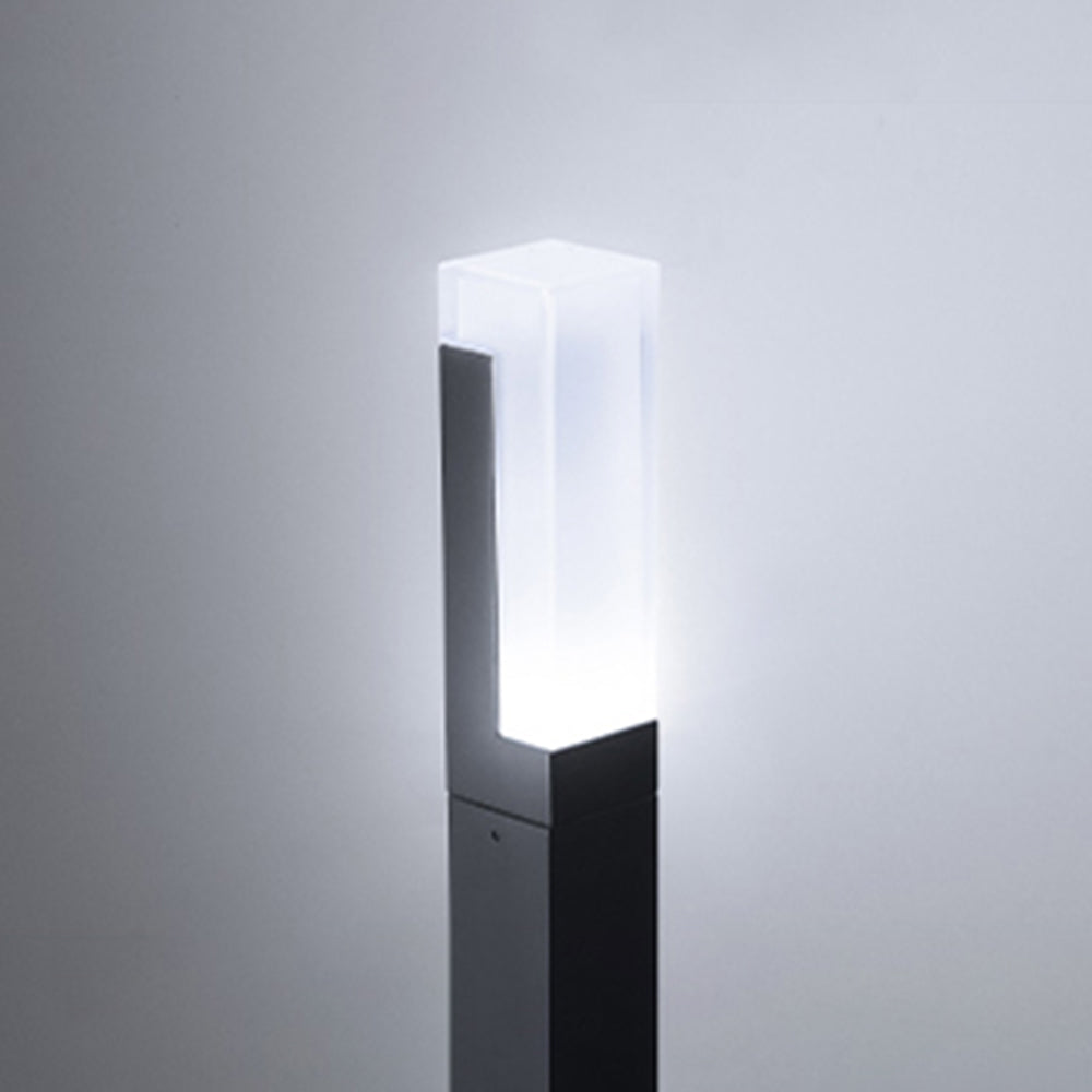 Ray Borne Extérieure Rectangulaire Minimalisme, Métal/Acrylique, Noir, Jardin - Neutralighting
