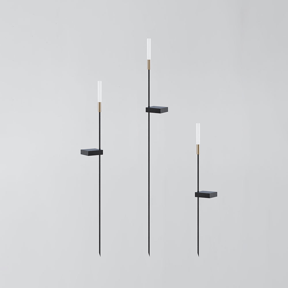 Isha Borne Extérieure Roseau Moderne Noir Allée - Neutralighting
