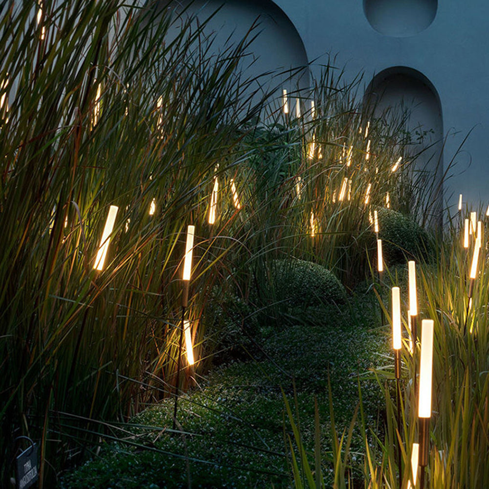 Isha Borne Extérieure Roseau Moderne Noir Allée - Neutralighting