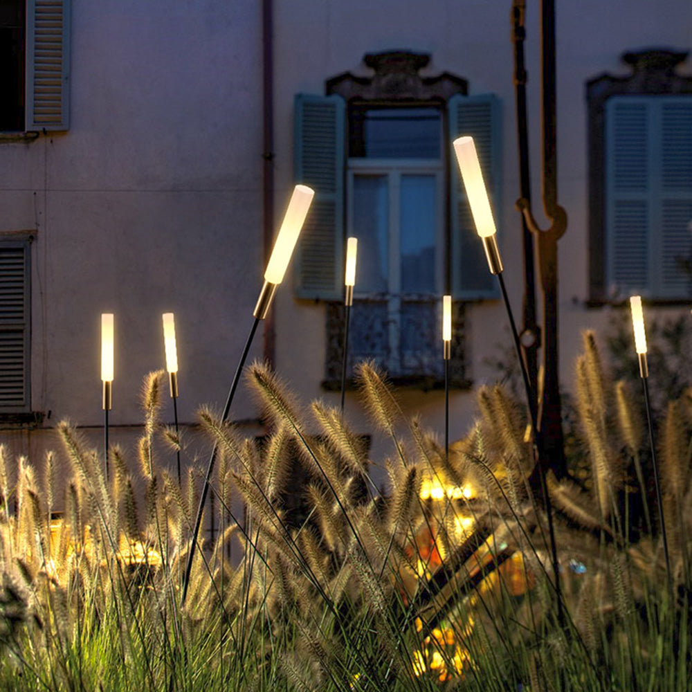 Isha Borne Extérieure Roseau Moderne Noir Allée - Neutralighting