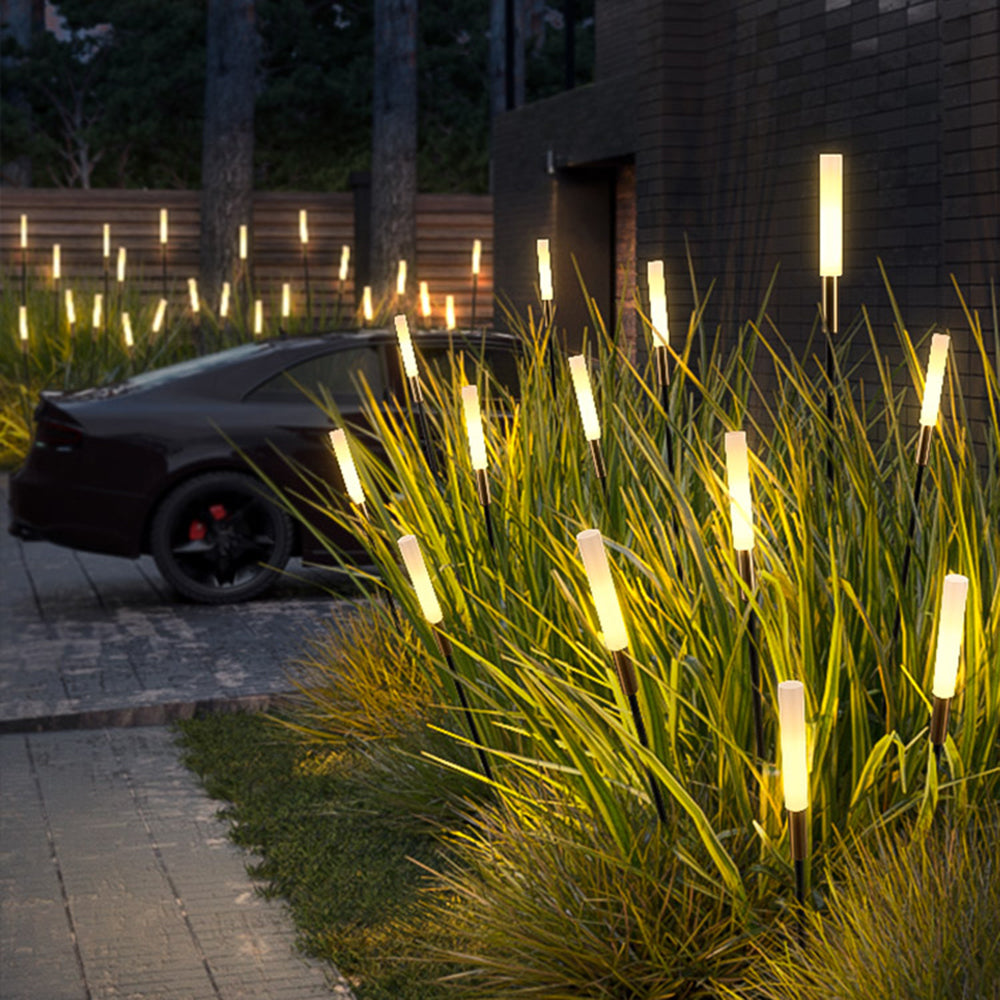 Isha Borne Extérieure Roseau Moderne Noir Allée - Neutralighting