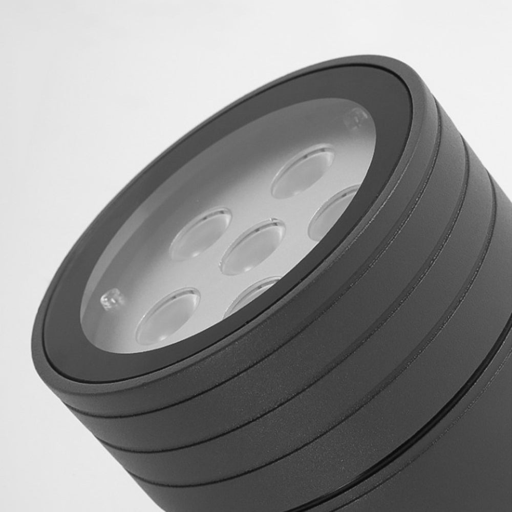 Ray Lampe Extérieure au Sol Cylindre Simple, Métal/Verre, Noir, Cour - Neutralighting